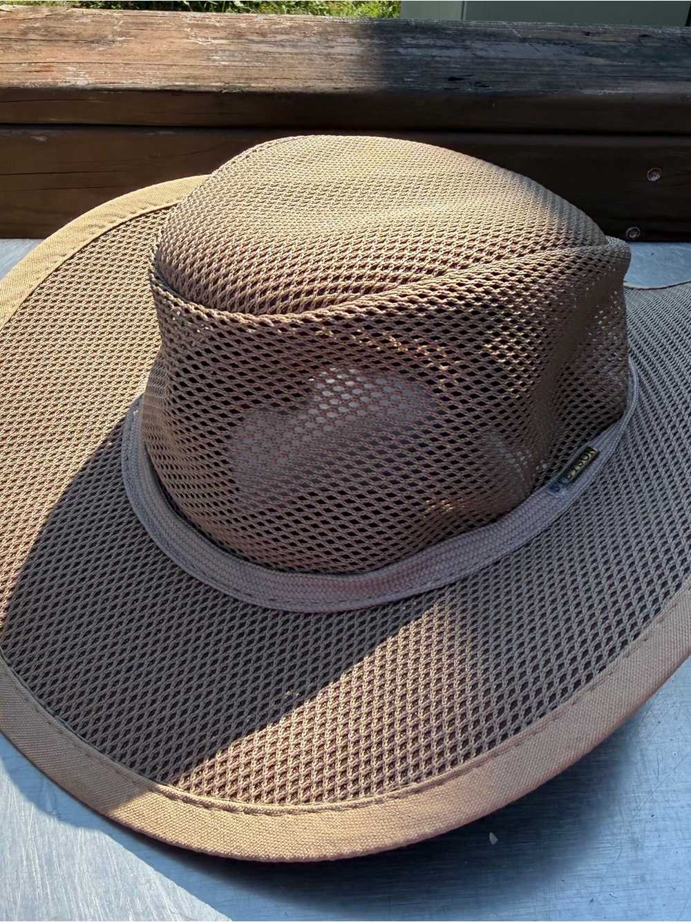 Stetson Tan Brown Mesh Cowboy Hat Wide Brim Western Outdoor Sun Hat